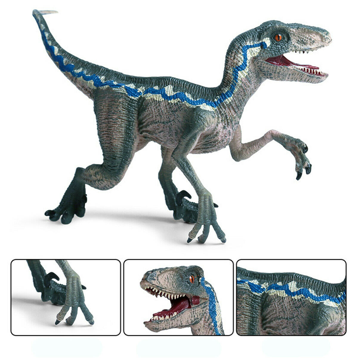 Blue/Red Velociraptor Figure Raptor Dinosaur Model Simulation Animal Collector Toys Kid Gift Education Teaching Adult Kids Gifts