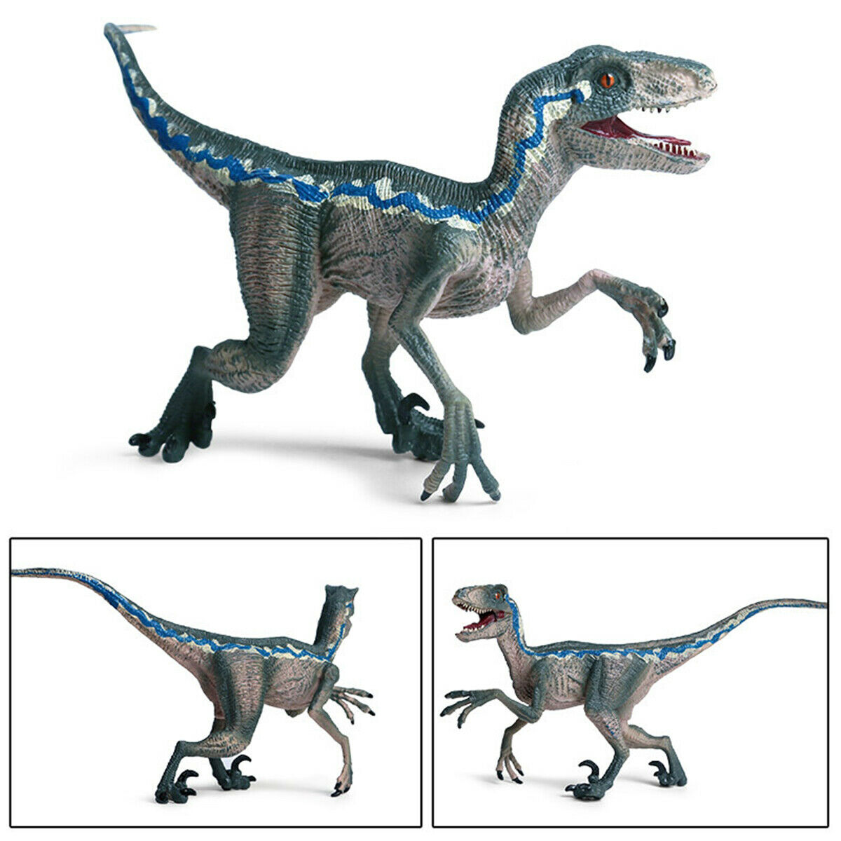 Blue/Red Velociraptor Figure Raptor Dinosaur Model Simulation Animal Collector Toys Kid Gift Education Teaching Adult Kids Gifts