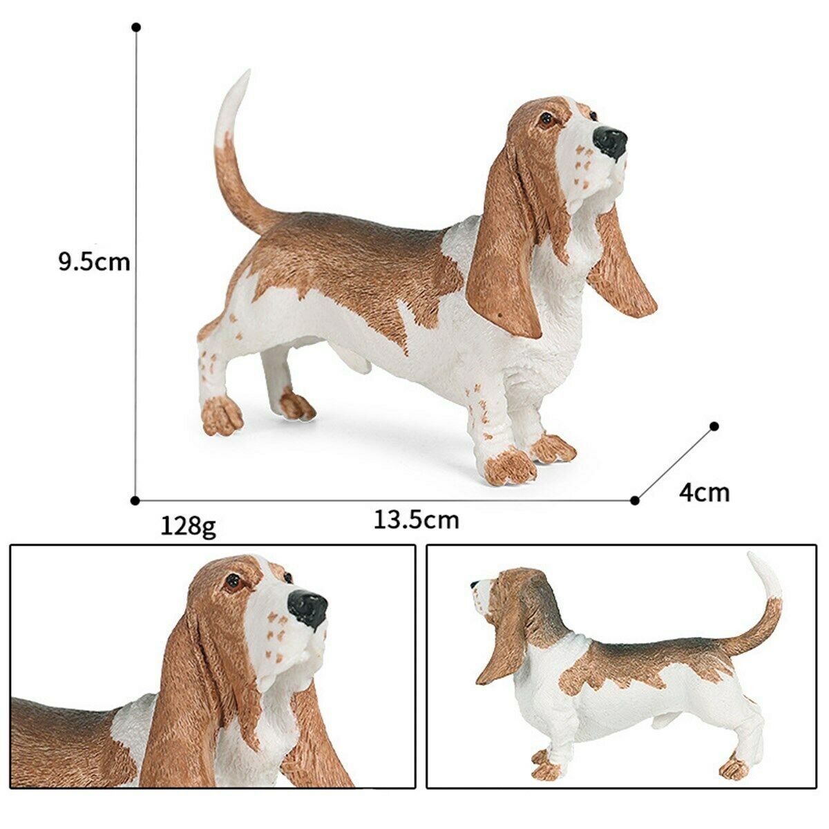 Simulation Basset Hound Figure Pet Cute Dog Animal Model Toy Collector Decor Kids Gifts Model Animal Education Collector Decor