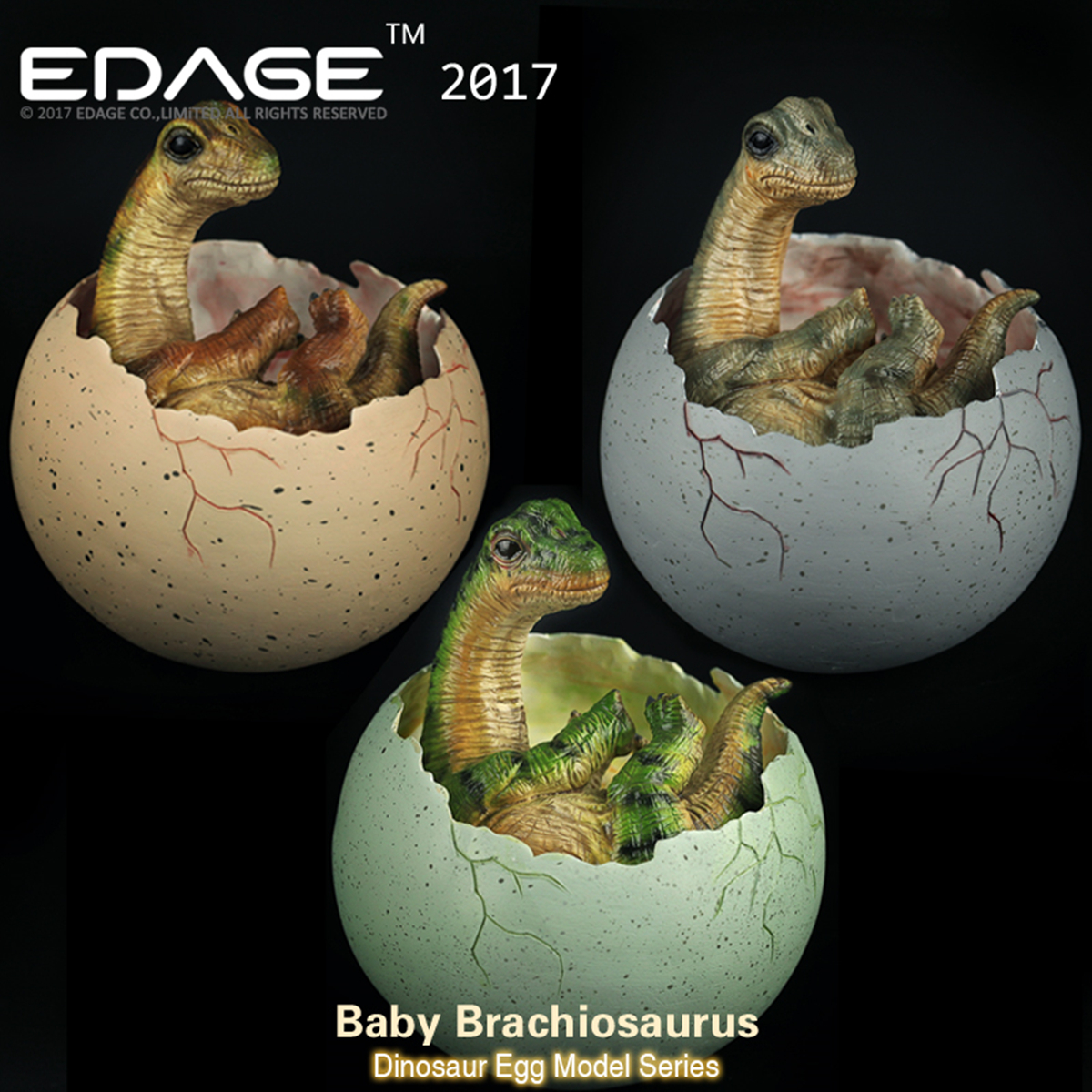 EDAGE Brachiosaurus Baby Egg Figure Dinosaur Toys Animal Collector Decoration Adults Gift