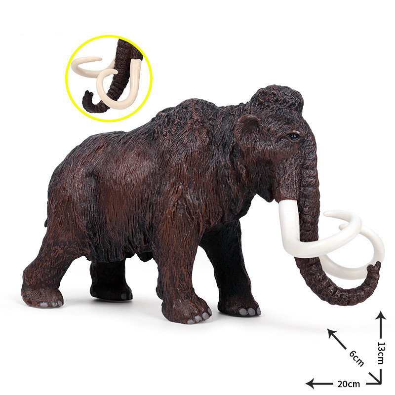 20cm Mammoth Figure Wild Elephant Animal Simulation Model Toys Children Educational Toys Desktop Decoration Kids Gifts