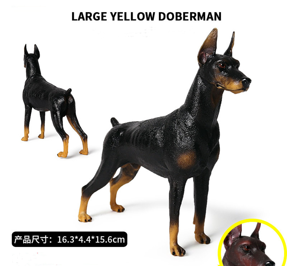 Large Doberman Model Dog Pet Animal Model Toy Collector Kid Gift