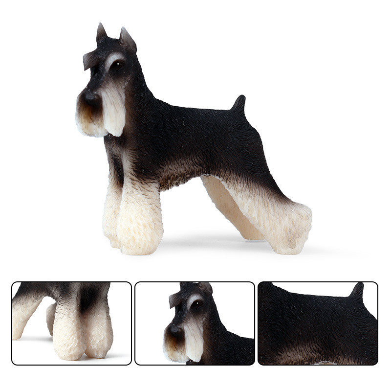 Schnauzer Dog Figures Wild Animals Pet Dog Model Collection Cognition Educational Toys for Children Gift Home Decor