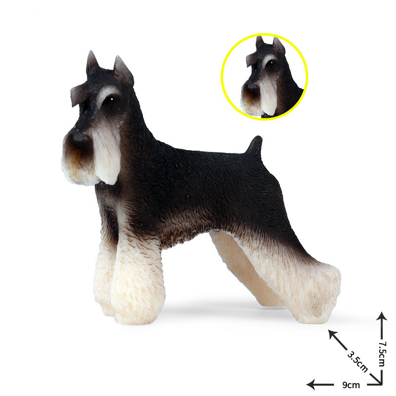 Schnauzer Dog Figures Wild Animals Pet Dog Model Collection Cognition Educational Toys for Children Gift Home Decor