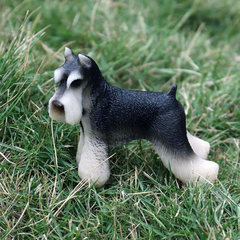 Schnauzer Dog Figures Wild Animals Pet Dog Model Collection Cognition Educational Toys for Children Gift Home Decor