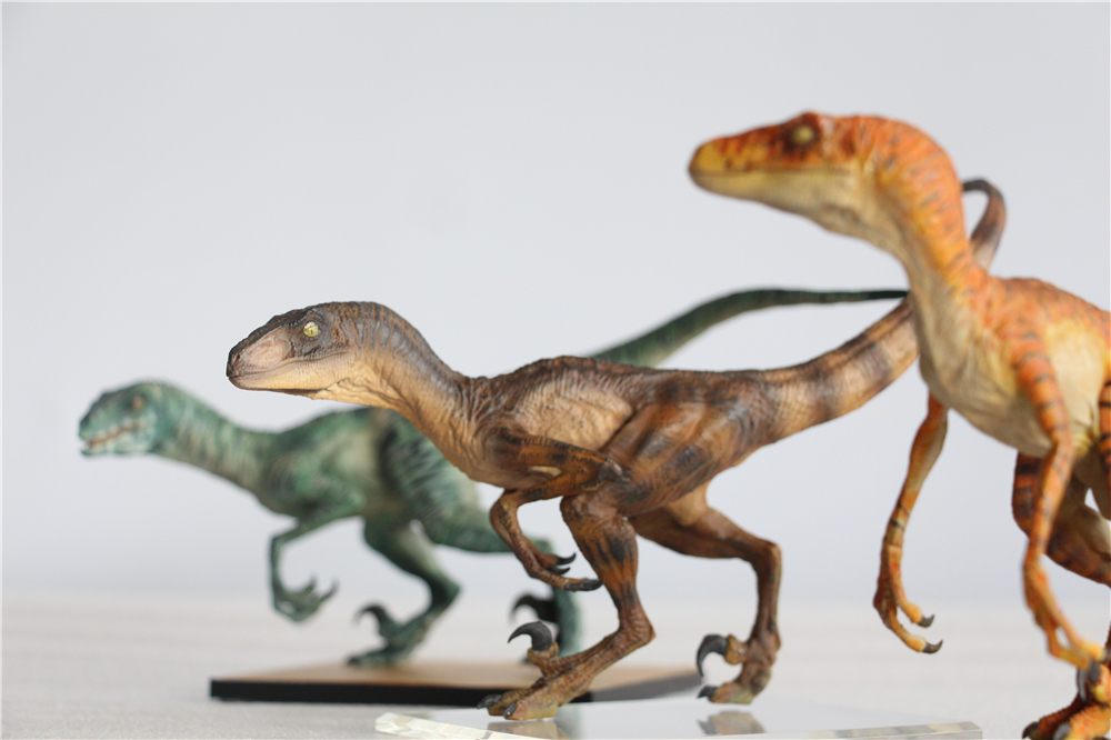 DINO DREAM 1:15 Scale Velociraptor Raptor Tiger Figure Dromaeosauridae Dinosaur Model Collector Animal Adult Toy Gift