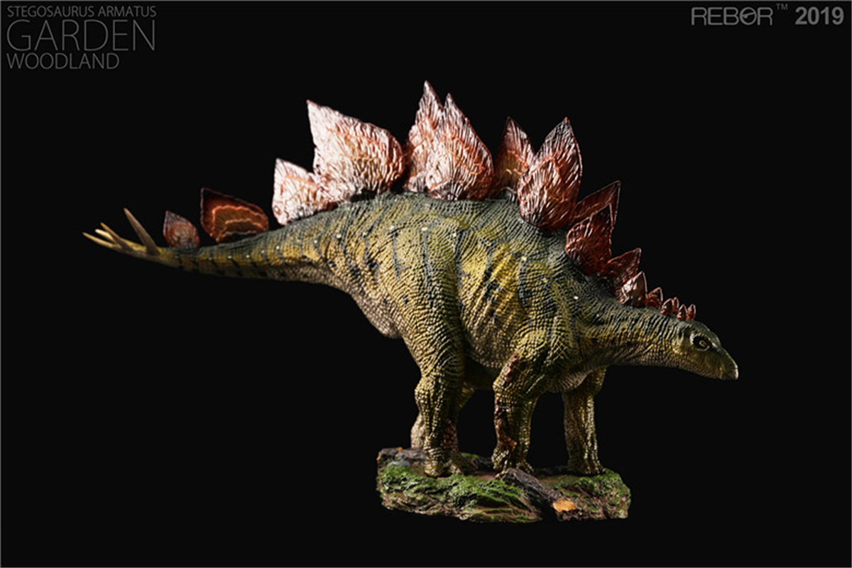 REBOR 1:35 Stegosaurus Armatus with Base Garden Statue Stegosauridae Jurassic Dinosaur Figure Animal Model Toy Collector Adult