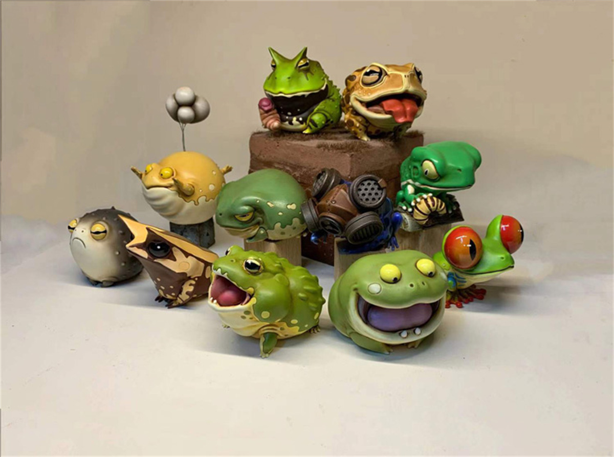 Frog Planet Realistic Frog Model Mystery Box Animal Collector Poisondartfrog Decor Toy Rhinella Marina Megophrys Nasuta Gift