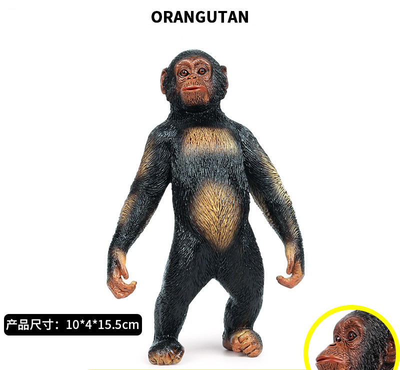 Orangutan Figure Chimpanzee Animal Model Monkey Collector Decor Toy Kids Gift Simulation Animals Figurines Model Educational Toy