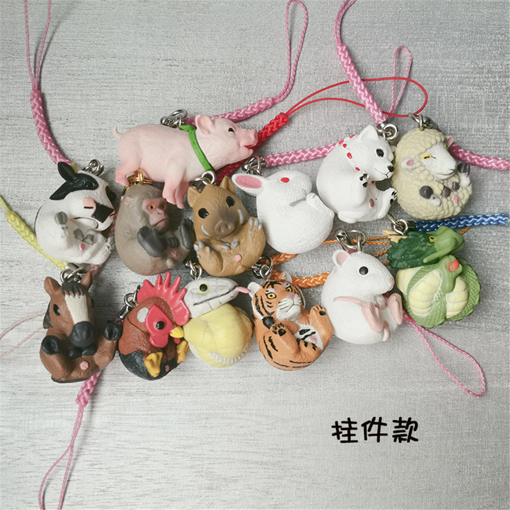 Chinese Zodiac Figure Rat Ox Tiger Rabbit Dragon Snake Horse Sheep Monkey Rooster Dog Pig Twelve Symbolic Animals Model