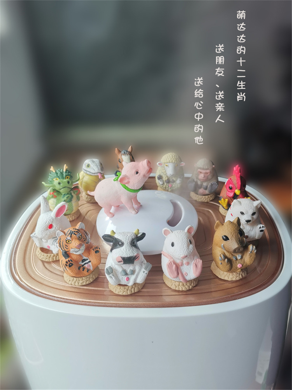 Chinese Zodiac Figure Rat Ox Tiger Rabbit Dragon Snake Horse Sheep Monkey Rooster Dog Pig Twelve Symbolic Animals Model