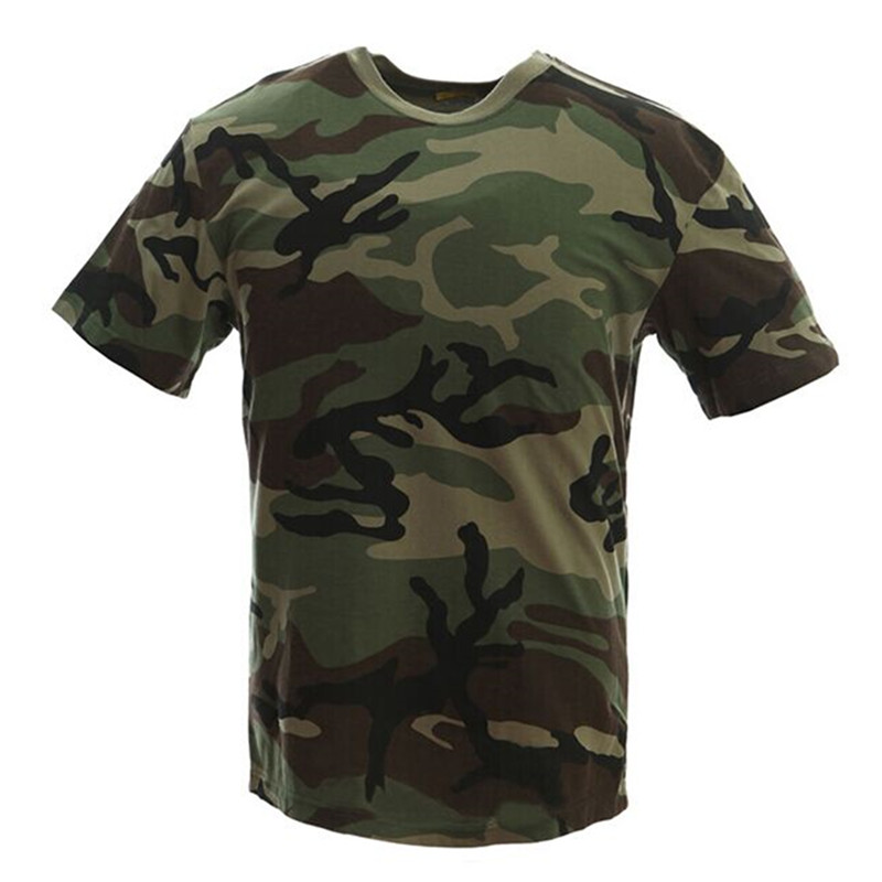 MEGE Military Camouflage Breathable Combat T-Shirt, Men Summer Cotton T-shirt, Army Camo Camp Tees