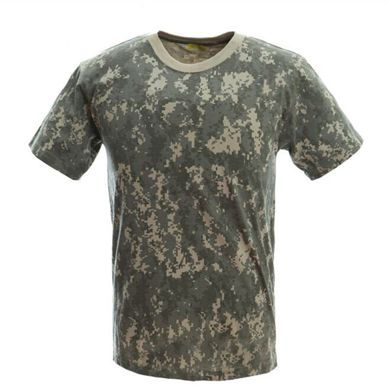 MEGE Military Camouflage Breathable Combat T-Shirt, Men Summer Cotton T-shirt, Army Camo Camp Tees