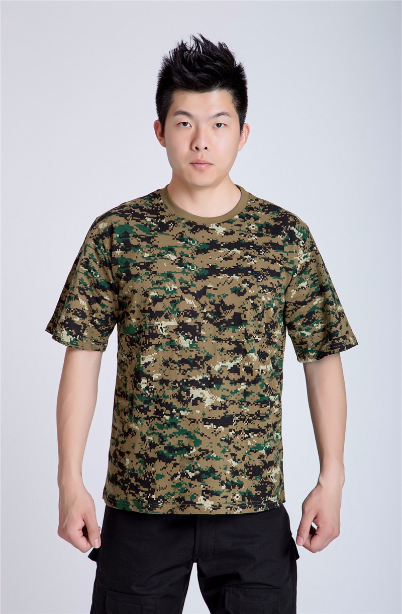 MEGE Military Camouflage Breathable Combat T-Shirt, Men Summer Cotton T-shirt, Army Camo Camp Tees