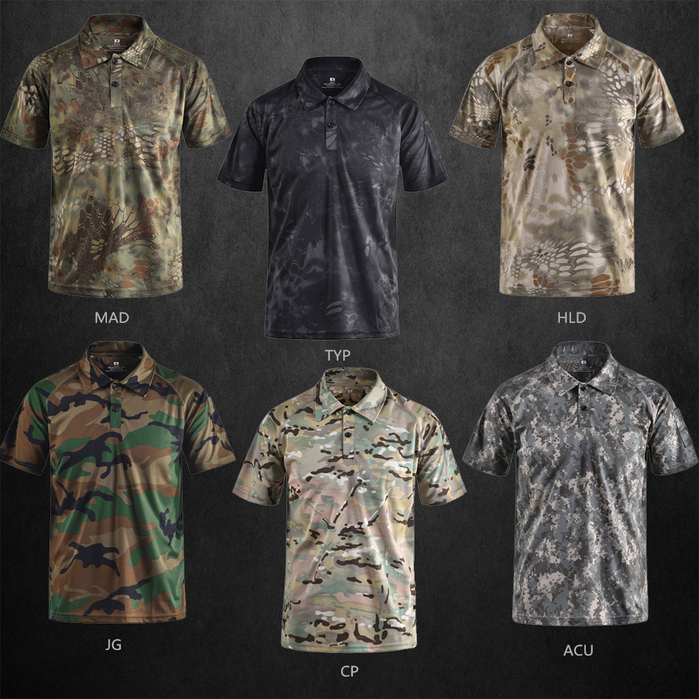 Mege Brand Clothing Mens Shirts Tactical Camouflage Polo Shirt Summer