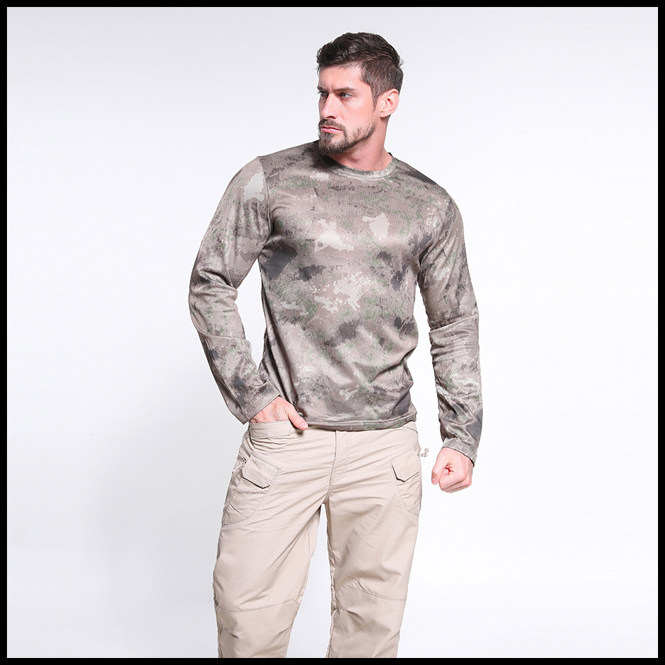 Mege Brand Military Camouflage Long Sleeve T shirts for Men Outdoor Combat Army Fast Dry GYM Sport Jogger Shirt Blusa Masculina