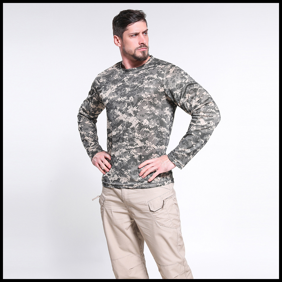 Mege Brand Military Camouflage Long Sleeve T shirts for Men Outdoor Combat Army Fast Dry GYM Sport Jogger Shirt Blusa Masculina