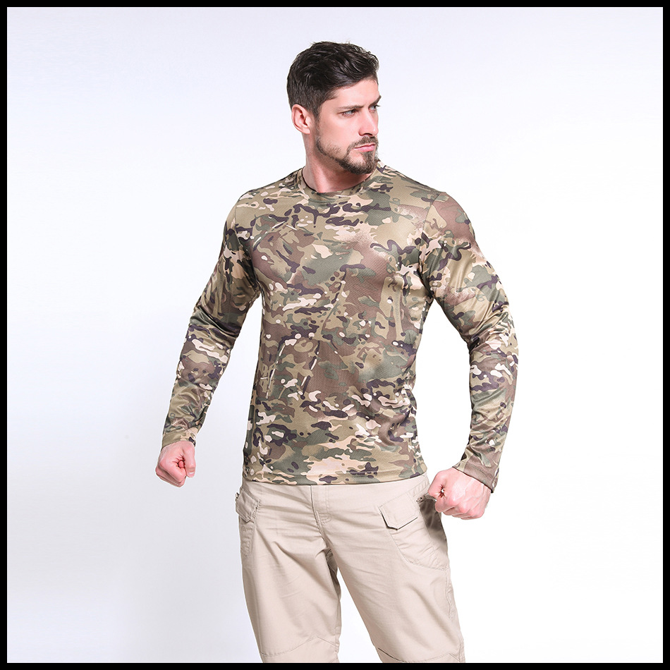 Mege Brand Military Camouflage Long Sleeve T shirts for Men Outdoor Combat Army Fast Dry GYM Sport Jogger Shirt Blusa Masculina