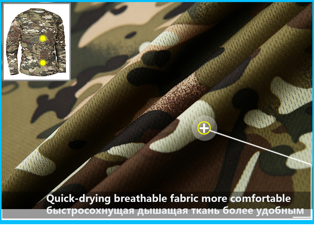 Mege Brand Military Camouflage Long Sleeve T shirts for Men Outdoor Combat Army Fast Dry GYM Sport Jogger Shirt Blusa Masculina