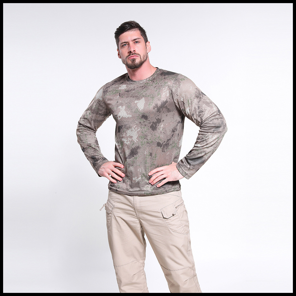 Mege Brand Military Camouflage Long Sleeve T shirts for Men Outdoor Combat Army Fast Dry GYM Sport Jogger Shirt Blusa Masculina