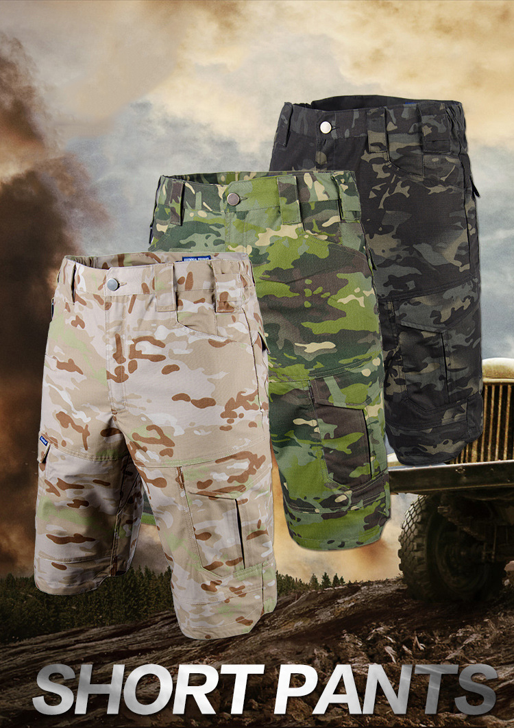 Mege Brand Men Tactical Military Camouflage Shorts Combat Cargo Pants Multi Pockets Loose Work Casual Short Pants Dropshipping