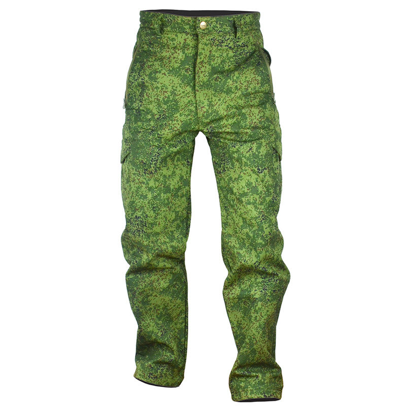 Men's Tactical Cargo Pants Camouflage Military Fleece Army Combat Trousers Waterproof Working Softshell Airsoft Korean Pants