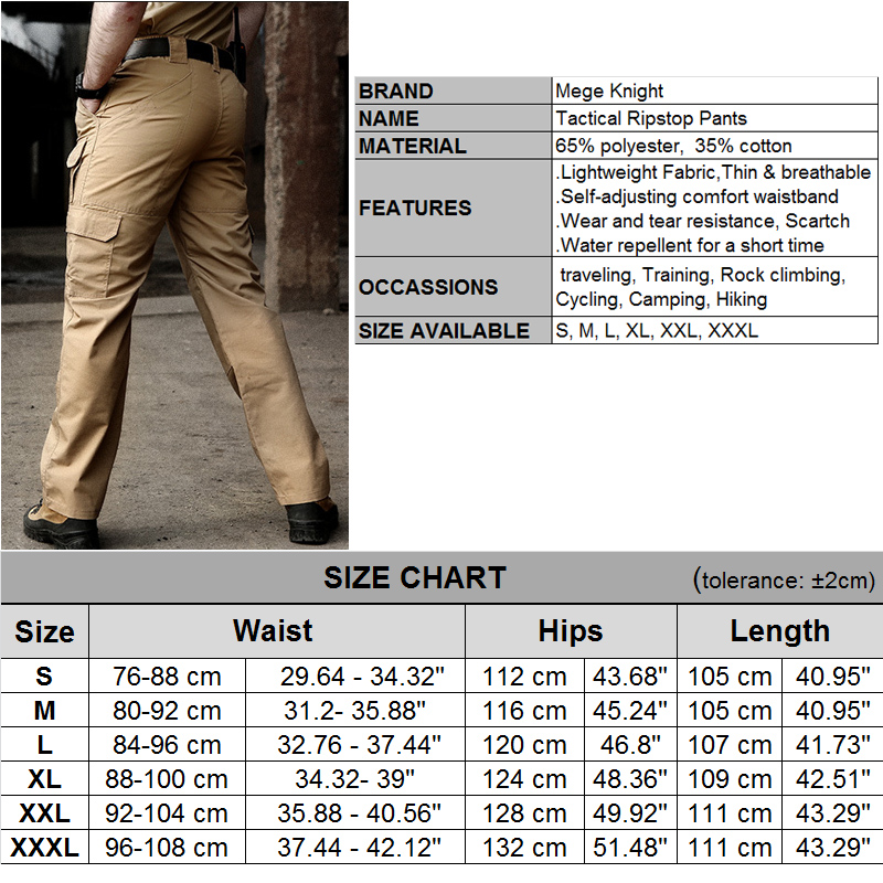 Mege Brand Clothing Men Tactical Pants Army Military Casual Solid Multi pockets Cargo Pants Wear Resistent Male Trousers Ripstop