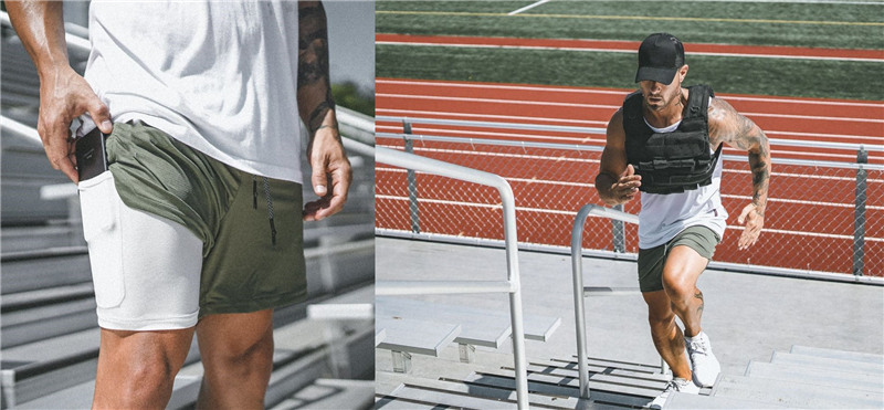 Mege Brand Camouflage Military Jogger Men Shorts Fast Dry Double Layer 2 in 1 Short Pants Beach Shorts Male Sweatpants Dropship