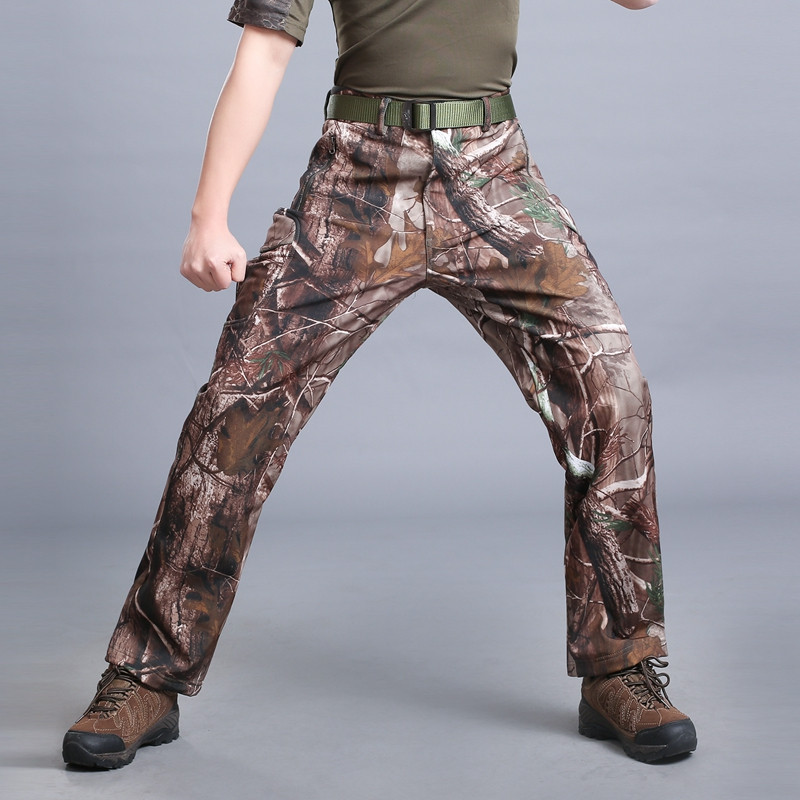 MEGE Soft Shell Tactical Camouflage Pants Men Combat Waterproof Military Cargo Warm Fleece Camo Winter Warm Army Modis Trousers