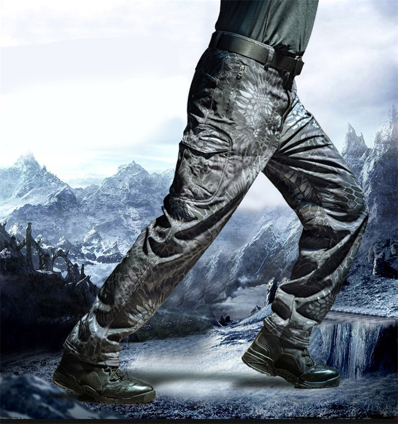 MEGE Soft Shell Tactical Camouflage Pants Men Combat Waterproof Military Cargo Warm Fleece Camo Winter Warm Army Modis Trousers