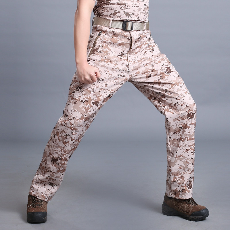 MEGE Soft Shell Tactical Camouflage Pants Men Combat Waterproof Military Cargo Warm Fleece Camo Winter Warm Army Modis Trousers