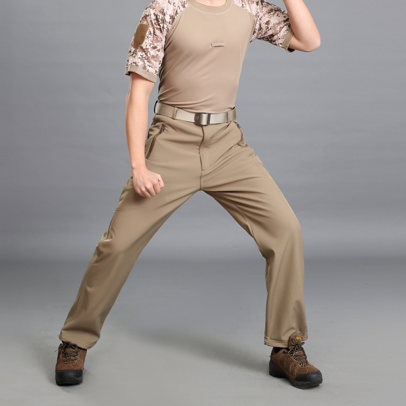 MEGE Soft Shell Tactical Camouflage Pants Men Combat Waterproof Military Cargo Warm Fleece Camo Winter Warm Army Modis Trousers