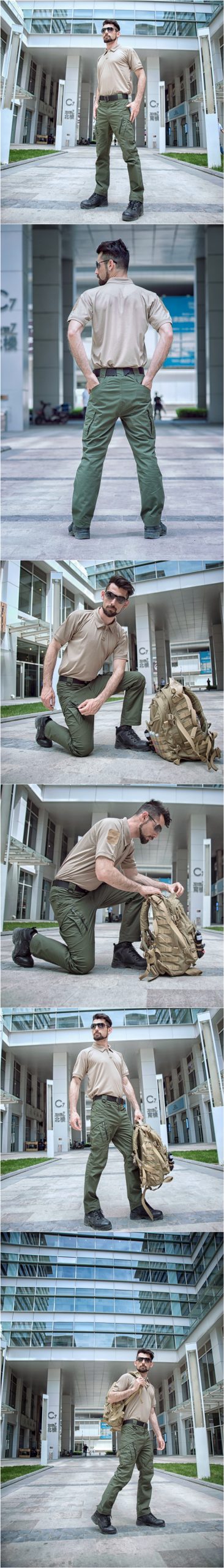 MEGE Men Tactical Fishing Trekking Hiking Camping Skiing Climbing Cycling Outdoor Pants Camo Casual Black Military Cargo Pants 9