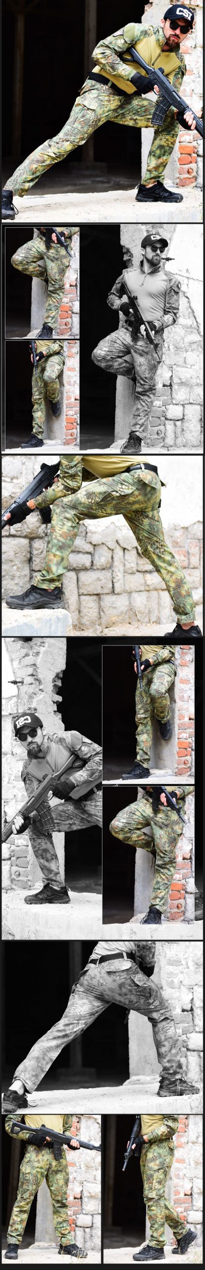 MEGE Tactical Cargo Pants Men Joggers Combat SWAT Army Military Pants Cotton Camo Pockets Stretch Flexible Casual Sweatpants 4XL