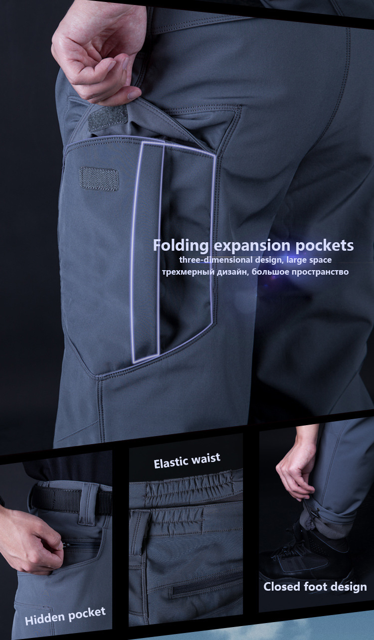 Mege Winter Warm Tactical Cargo Pants Military Fleece Windbreaker Army Outdoor Thermal Hiking Wide Leg Working Combat Trousers