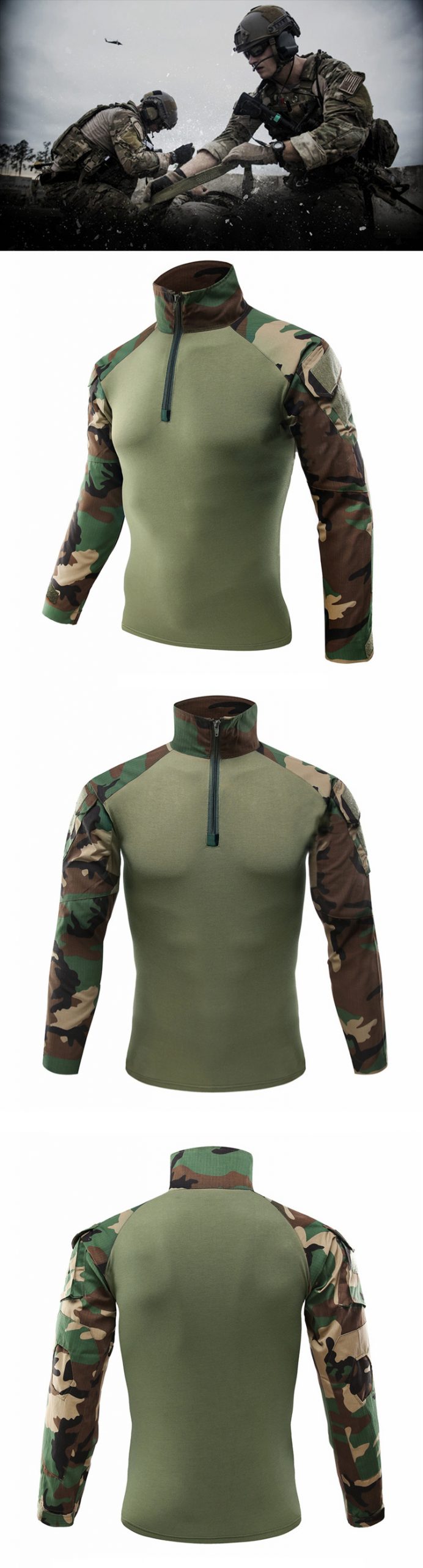 Mege Military Shirt Camouflage Army Tactical Battle Combat Shirt Men Women USMC Softair Camisa Militar Special Forces Costume