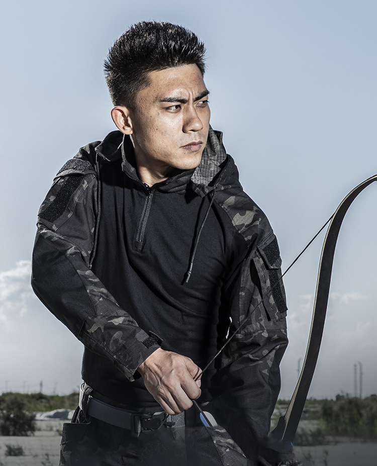 MEGE Tactical Combat Men Shirt Long Sleeve Military Clothing Soldiers Army Hooded Solid Shirt Outwear Ripstop Dropshipping