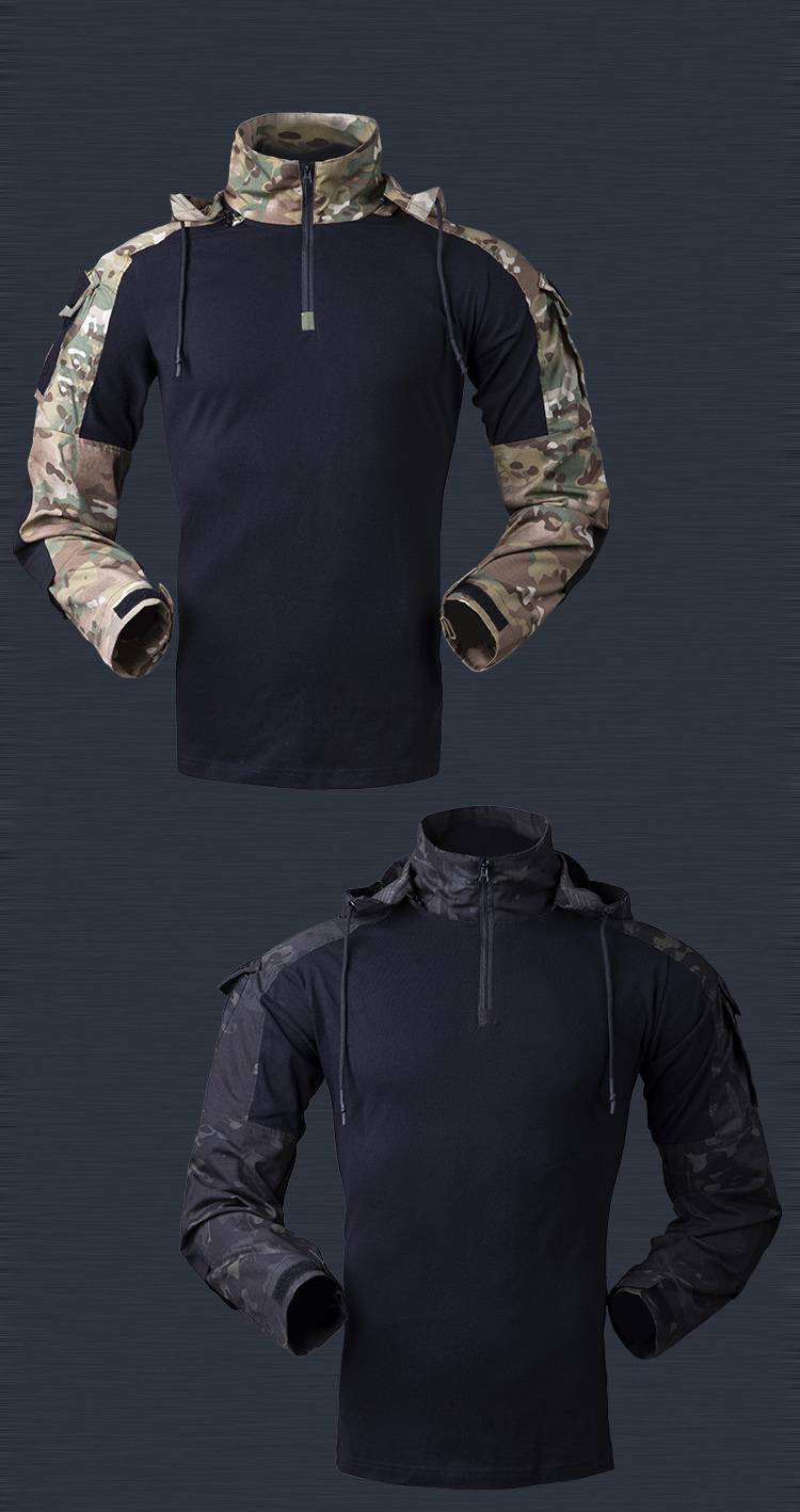 MEGE Tactical Combat Men Shirt Long Sleeve Military Clothing Soldiers Army Hooded Solid Shirt Outwear Ripstop Dropshipping