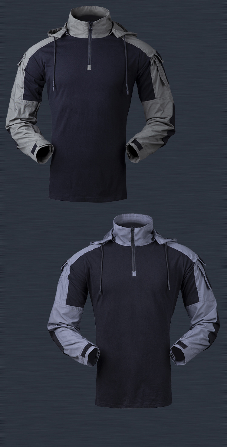 MEGE Tactical Combat Men Shirt Long Sleeve Military Clothing Soldiers Army Hooded Solid Shirt Outwear Ripstop Dropshipping