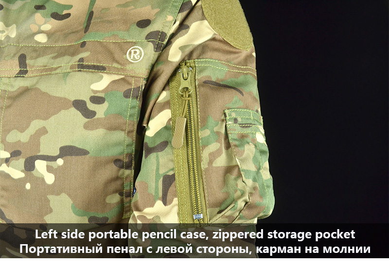 Mege Tactical Military Uniform Multicam Outdoor Men's Thin Combat Training Set Stretchable Cotton Hunting Shirt and Cargo Pants