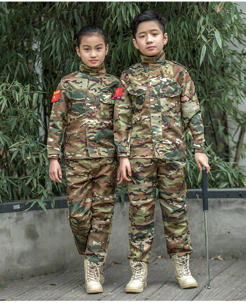 Mege Military Uniform for Children Outdoor Kids Teenagers Tactical Camouflage Combat Suit Army Soldier Airsoft CS Game Multicam