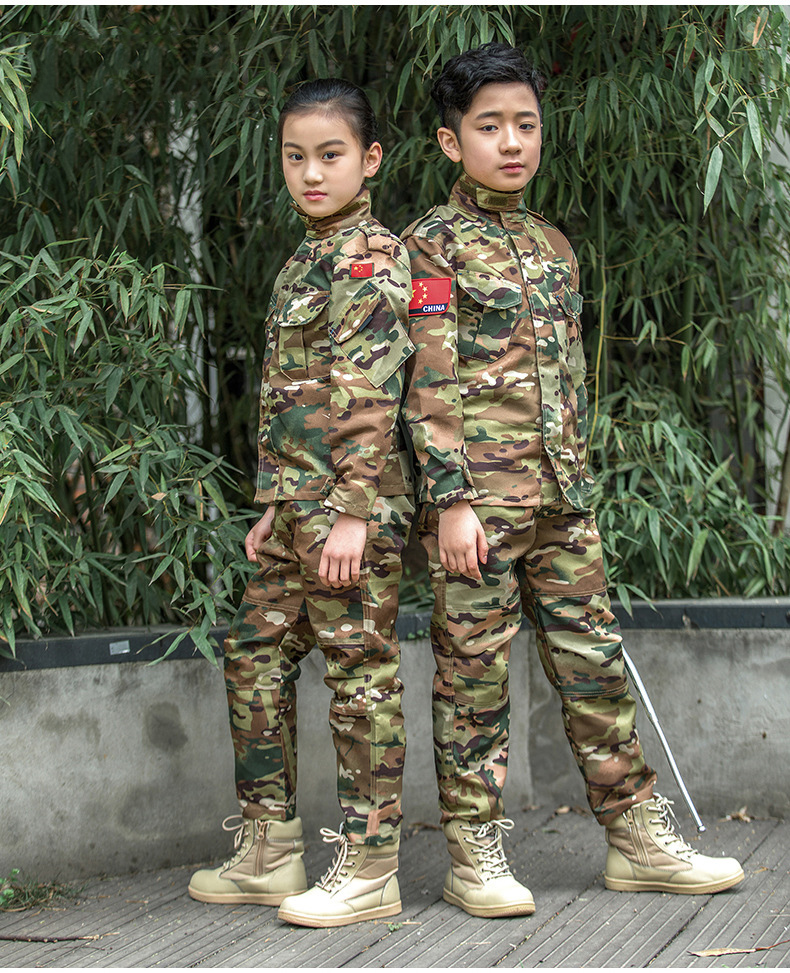 Mege Military Uniform for Children Outdoor Kids Teenagers Tactical Camouflage Combat Suit Army Soldier Airsoft CS Game Multicam