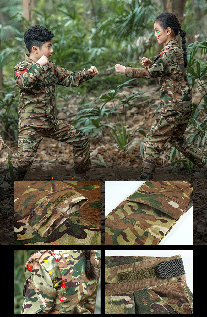 Mege Military Uniform for Children Outdoor Kids Teenagers Tactical Camouflage Combat Suit Army Soldier Airsoft CS Game Multicam