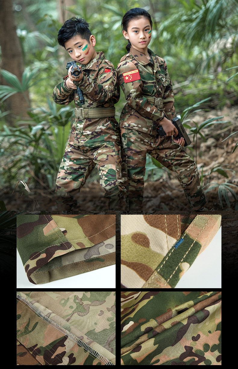 Mege Military Uniform for Children Outdoor Kids Teenagers Tactical Camouflage Combat Suit Army Soldier Airsoft CS Game Multicam