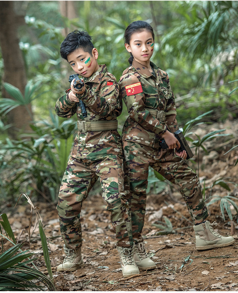 Mege Military Uniform for Children Outdoor Kids Teenagers Tactical Camouflage Combat Suit Army Soldier Airsoft CS Game Multicam