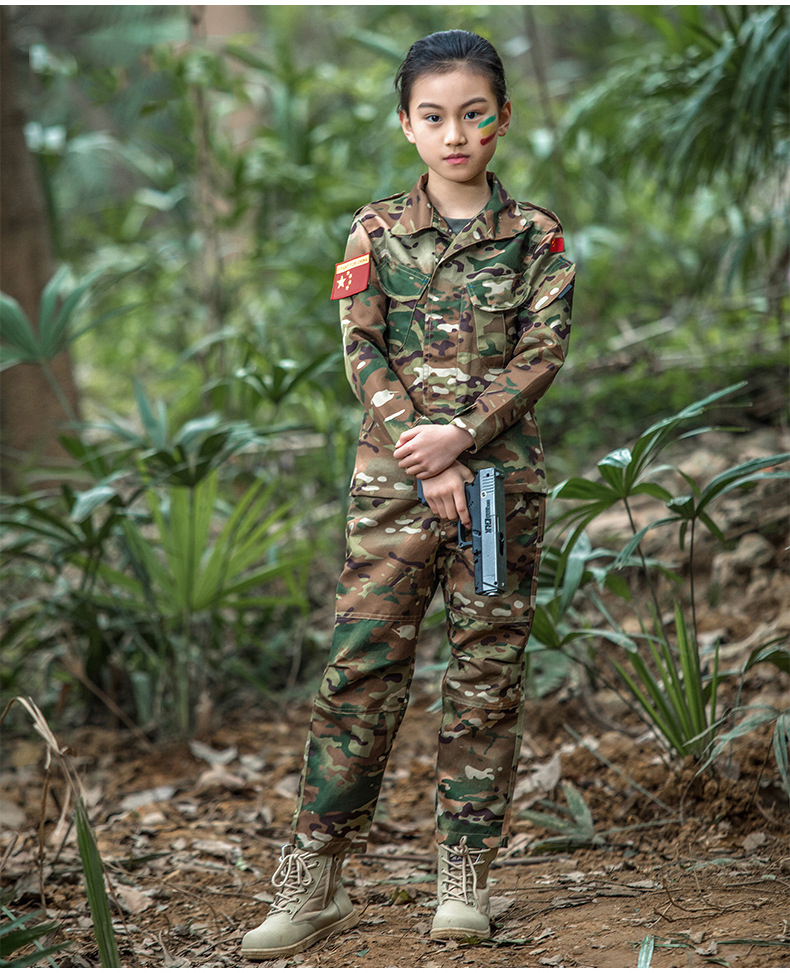 Mege Military Uniform for Children Outdoor Kids Teenagers Tactical Camouflage Combat Suit Army Soldier Airsoft CS Game Multicam