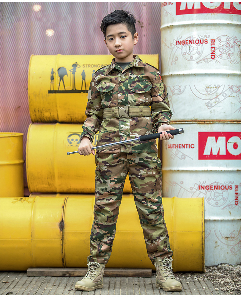 Mege Military Uniform for Children Outdoor Kids Teenagers Tactical Camouflage Combat Suit Army Soldier Airsoft CS Game Multicam