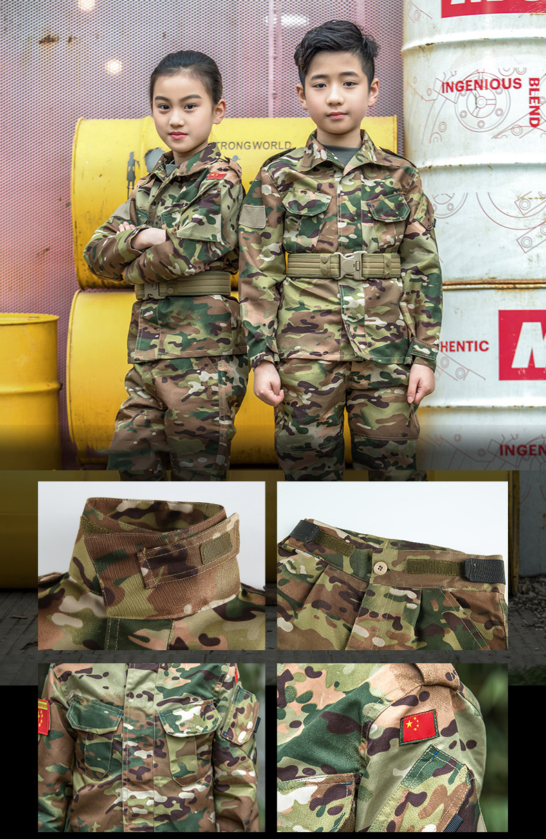 Mege Military Uniform for Children Outdoor Kids Teenagers Tactical Camouflage Combat Suit Army Soldier Airsoft CS Game Multicam