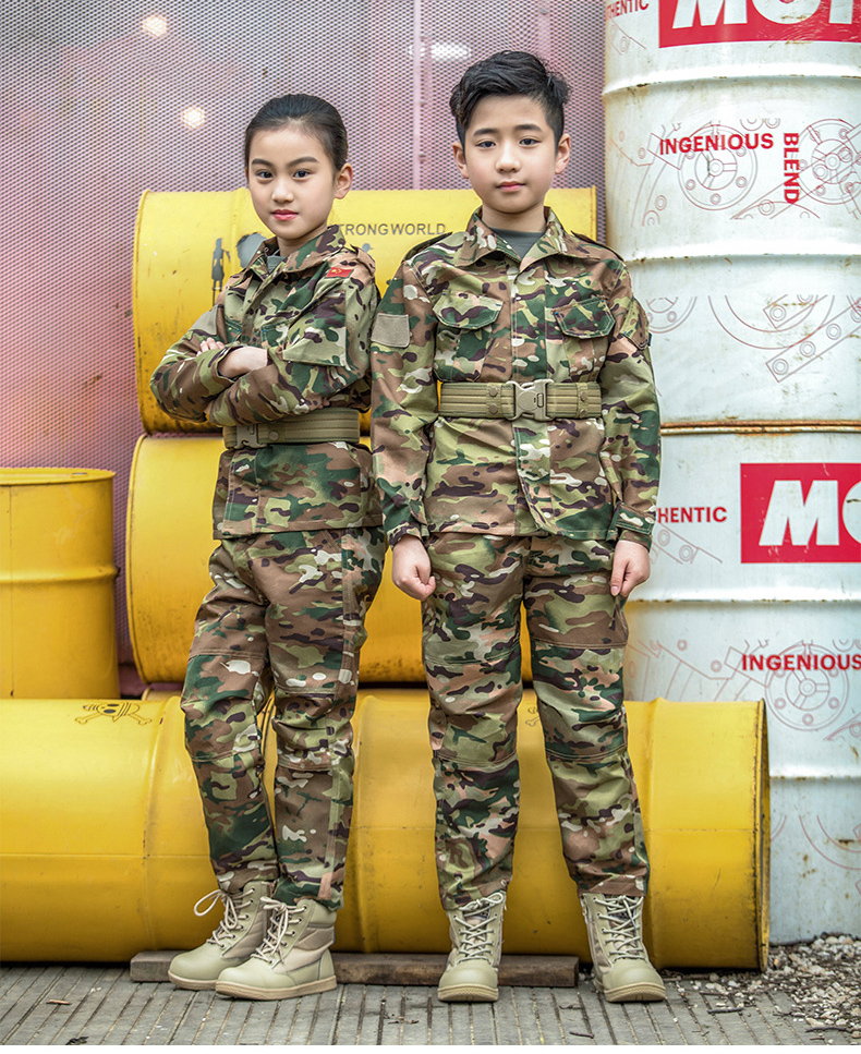 Mege Military Uniform for Children Outdoor Kids Teenagers Tactical Camouflage Combat Suit Army Soldier Airsoft CS Game Multicam