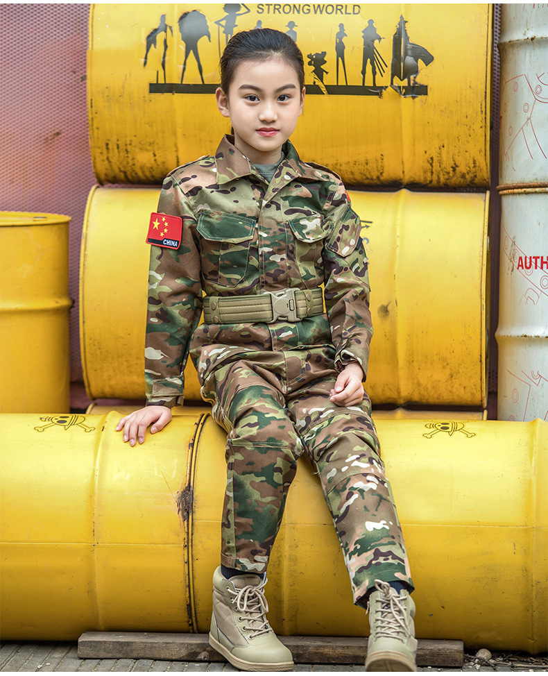 Mege Military Uniform for Children Outdoor Kids Teenagers Tactical Camouflage Combat Suit Army Soldier Airsoft CS Game Multicam